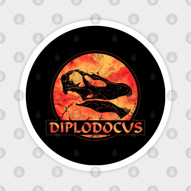 Diplodocus Fossil Skull Magnet by NicGrayTees